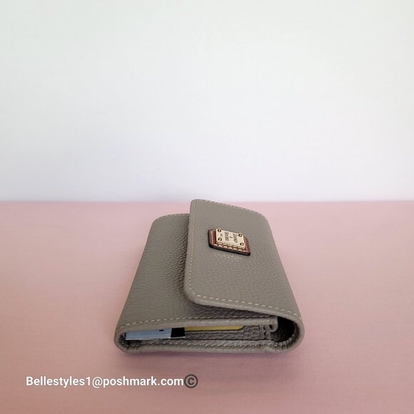 DOONEY & BOURKE Pebbled Grain Leather Medium Flap Wallet with ID Window- Taupe - Picture 10 of 16